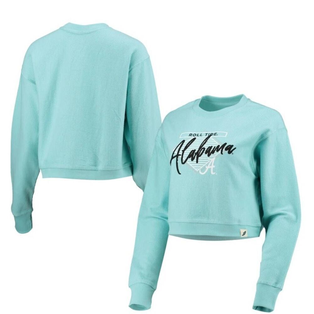 League Collegiate Wear Alabama Crimson Tide Corded Timber Cropped Pullover Sweat